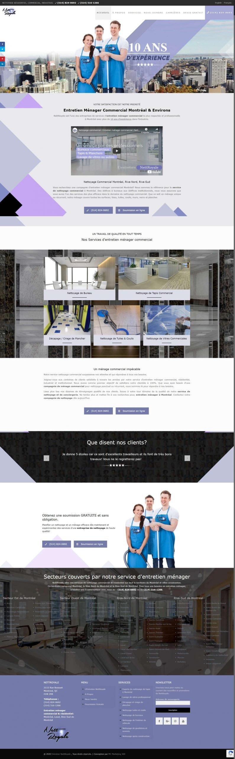 cleaning service in montreal company website design scaled